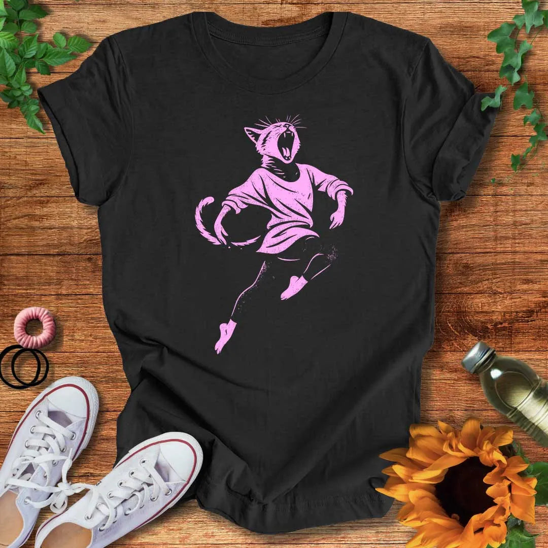 Theatre Cat In Pink T-Shirt