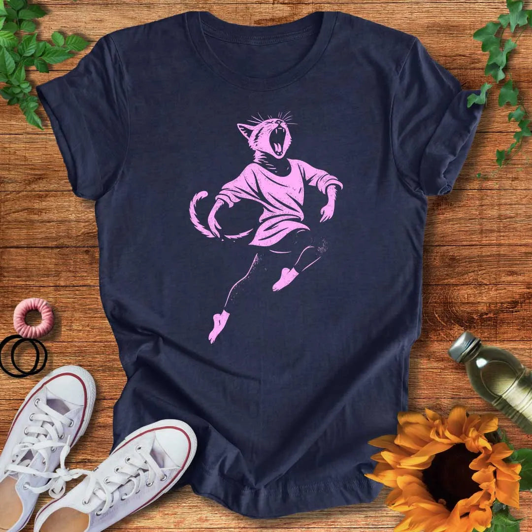 Theatre Cat In Pink T-Shirt